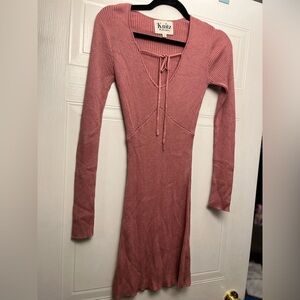 KNITZ For Love & Lemons Delancey Dress in Vintage Rose